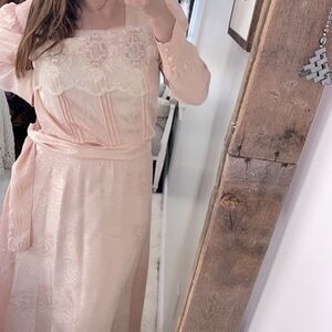 Vintage Nilani peach color maxi dress size 14